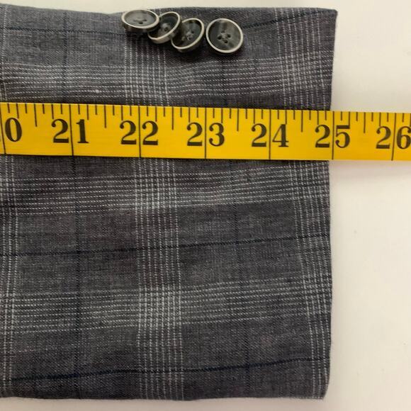 JOSEPH ABBOUD Blazer Sport Coat Jacket Linen Tailored Fit Plaid 2 Button 37 Reg - Picture 14 of 15